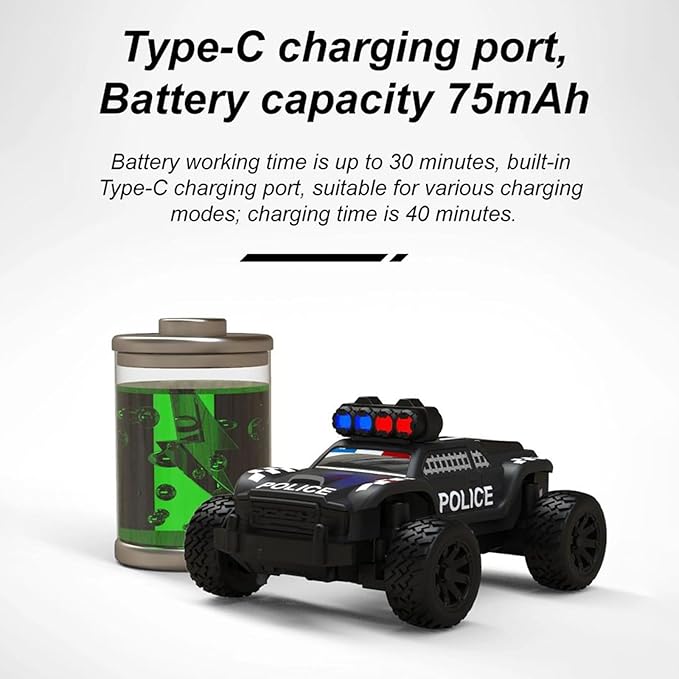 Turbo Racing 1:76 Scale RC Sport Car Table Racing 2.4GHZ Remote Control Mini Model Crawler Car with Full Proportional RTR for Adults Gift (C82)