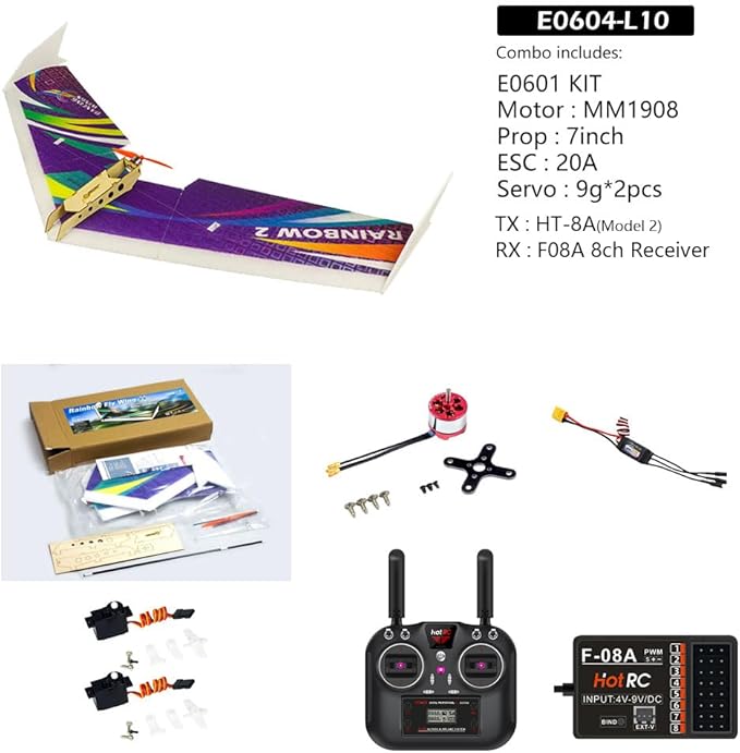 DW Hobby EPP Electric Flying Wing Rainbow ZAGI Plane w/1000mm Wingspan (E0604-L10)