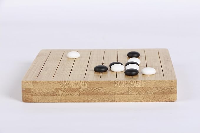Mini Go Set: 13-line Nanzhu Go Board Solid Wood Small Go Stone Jar 1.2cm Black and White Go Stones
