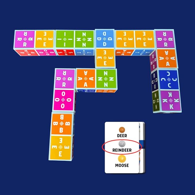 Crossico by Uzzle Games - Family Games for Children &amp Adults Crossword Puzzle Word Games - A Thrilling Classic Game with a Twist 2-4 Players for Ages 8+