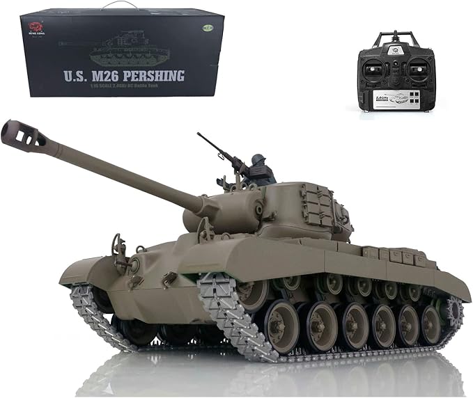 TOUCAN RC HOBBY US in Stock Henglong 1/16 Scale 7.0 Upgraded M26 Pershing RTR RC Tank 3838 Metal Tracks BB Airsoft That Shooting BB Bullets