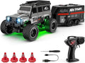 1:64 Scale Mini RC Crawler with Gyro Full Proportional RTR 2.4Ghz Remote Control Truck with RGB Lights (E89-Grey)