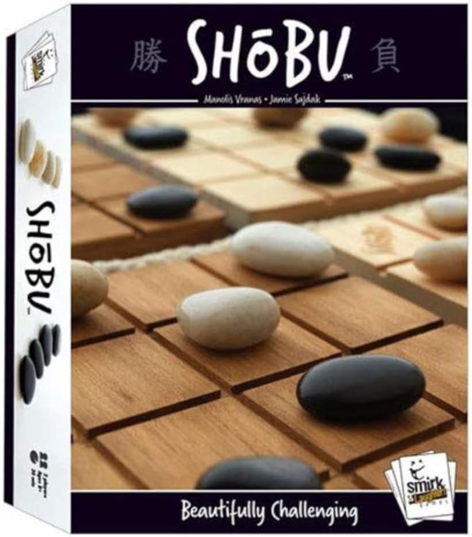 SHOBU by Smirk and Dagger: 2 Player Abstract Strategy Board Game with Wood Boards River Rocks and a Rope Beautiful Challenging and Great Gift for Couples Family Adults and Kids Ages 10 and Up