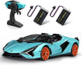 MIEBELY Lamborghini Remote Control Car 1:12 Scale Lambo Toy Car 2 X 7.4V 900mAh Officially Licensed 12Km/h Fast Rc Cars with Led Light 2.4Ghz Model Car for Adult Boys Girls Birthday Ideas Gift - Blue