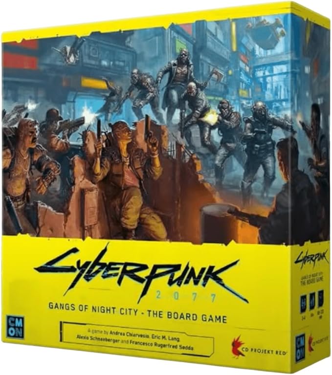 Cyberpunk 2077: Gangs of Night City Board Game - Conquer Night City in This Immersive Sci-Fi Strategy Game! Adventure Game Ages 14+ 1-4 Players 90-120 Min Playtime Made by CMON