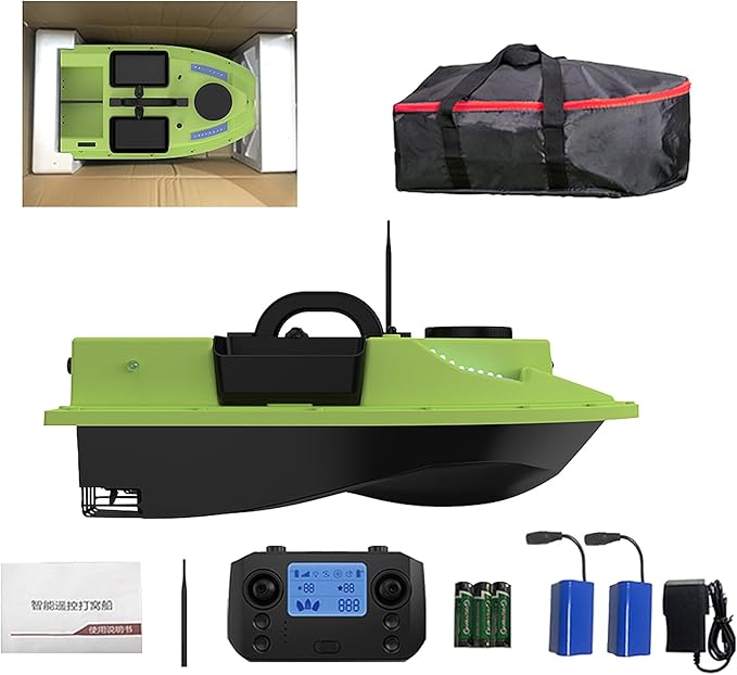 GPS RC Bait Boat for Fishing - 500m Range Auto Return &amp Cruise 4.4lbs Capacity Dual 5200mAh Waterproof for Carp/Catfish