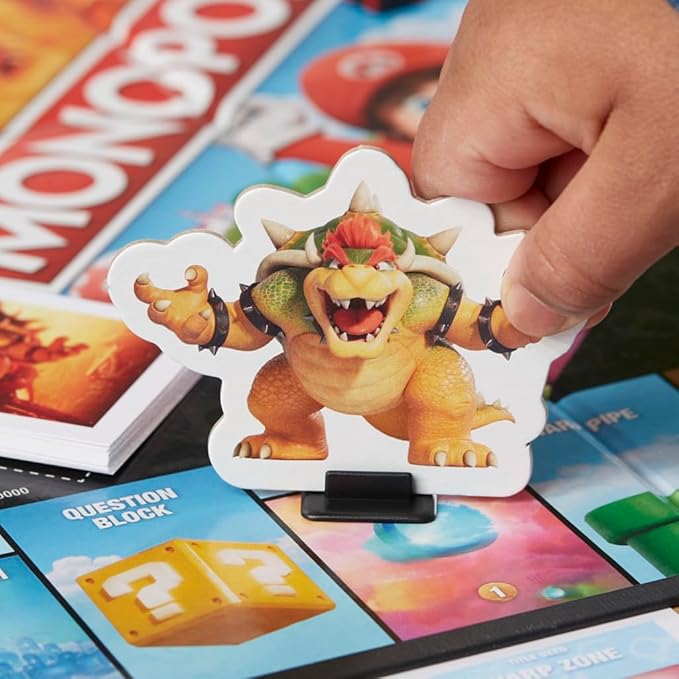 Monopoly Board Game Based on The Super Mario Bros. Movie - Family Game for Super Mario Fans - Includes Bowser Token - for 2 to 6 Players - Age: From 8 Years Old