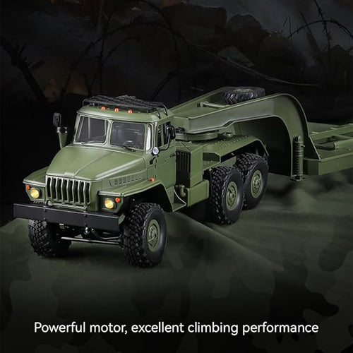 1/16 RC Truck 41.3in 6WD Remote Control Car Transporter Truck 6X6 Car Toy RC Semi Trailer car Army Off-Road w/ 600mAh Battery for 30min Play Christmas Birthday Gift for Adult