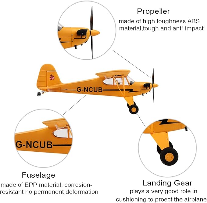 RC Plane A160 J3 RC Airplanes for Adults 3D 5CH Brushless RC Planes 6-Axis Gyro 2.4GHZ Stunt RC Glider with 2 Batteries and Spare Propeller