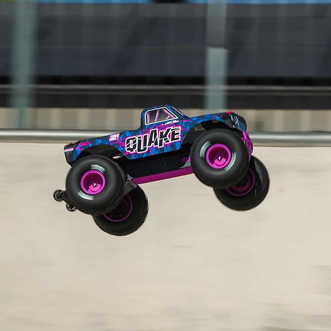 ARRMA RC Truck 1/10 Quake 223S 2WD RTR (Battery and Charger Not Included) Brushless Monster Truck Purple ARA3537T3