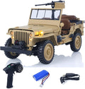 US in Stock Hg 1/14 4X4 Electric Military Truck Hg4 58 Convertible Off Road Semi Truck RC Climbing Vehicle 4WD 2Speed Light Sound Motor Hobby Grade Model for Birthday Gift(Yellow)
