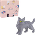 Larcele Cat Micro Building Blocks Animal Set DIY Mini 3D Building Toy Bricks Kit1131 Pieces KLJM-05 (Blue Cat)