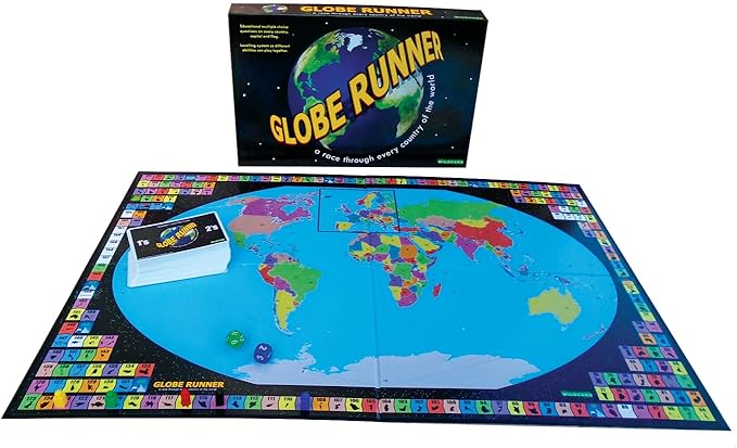 Globe Runner – Educational Family Board Game for Both Kids and Adults That Races Around The World Through Every Country