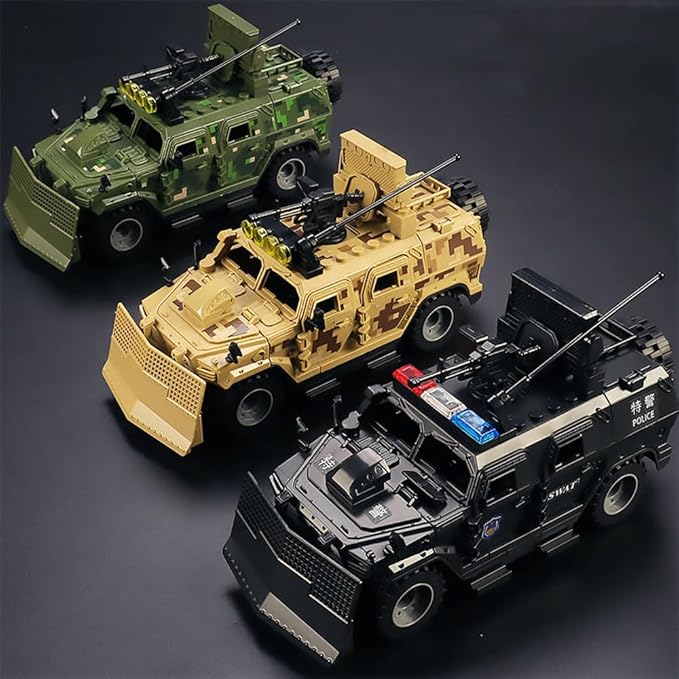 Military Vehicles Building Blocks Sets Compatible with Lego Military Armored Vehicle Set Army Model Kit STEM Toys for Boys Kids and Teens Ages 8-14 (Khaki)