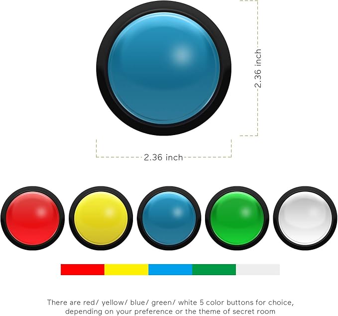 Escape Room Props 5 Colors Buttons Mechanism Press It In Order To Control 12V Magnet Lock For Exit Game Owner Player Adventurer (9 Buttons With Audio)