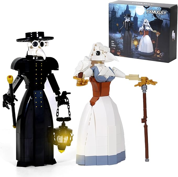 Plague Doctor Building Blocks Set - Medieval Themed Collectible Toy for Adults and Kids - Creative Construction Kit Gift for Boys and Girls (500Pcs)