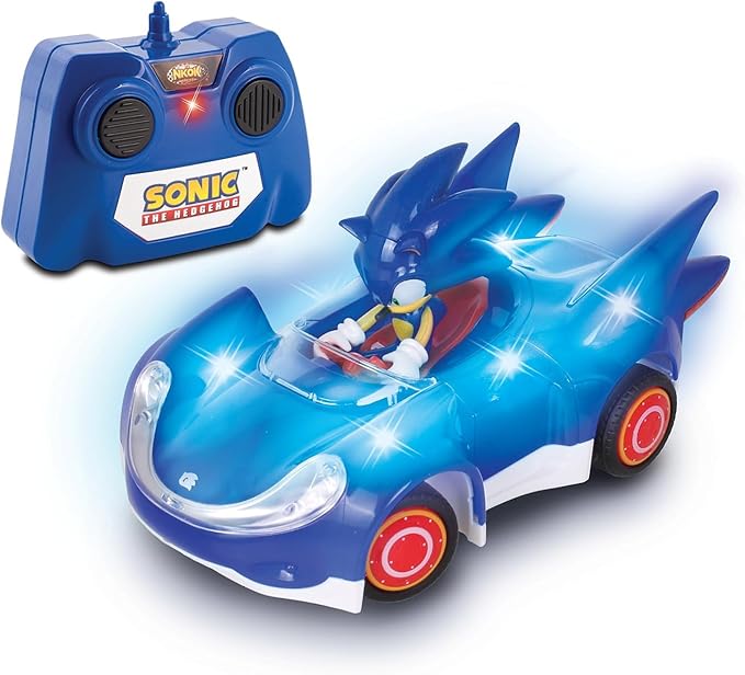 NKOK Ready to Run Sonic Glow Racer RC Car – 1/28 Scale Remote Control Vehicle with Light-Up Body (Sonic Glow Racer)