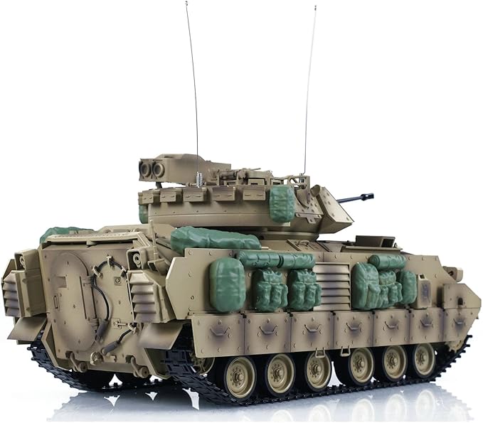 US in Stock 1/16 TD RC Battle Tank Plastic for M2A2 Bradley RC Electric Infantry Fighting Vehicle Model 320°Turret Rotation Light Sound Smoke Unit BB Shooting Airsoft Tank(Basic-Edition)