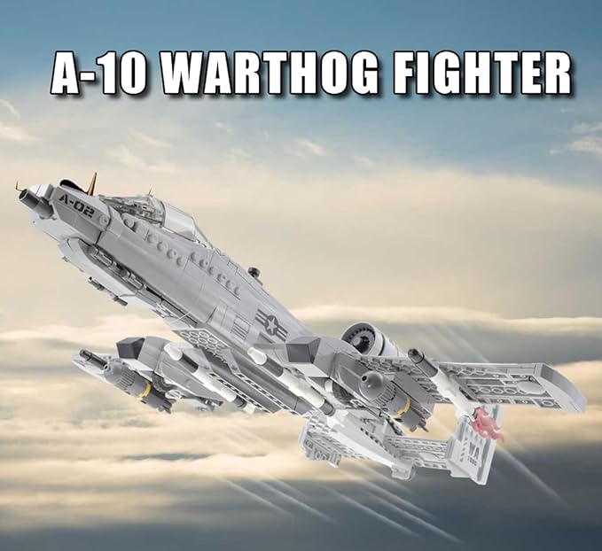 961pcs A-10 Warthog Plane Building Toys Sets Fighter Jets Building Blocks WW2 Airplane Military Model Kits Ideal Gifts for Adult