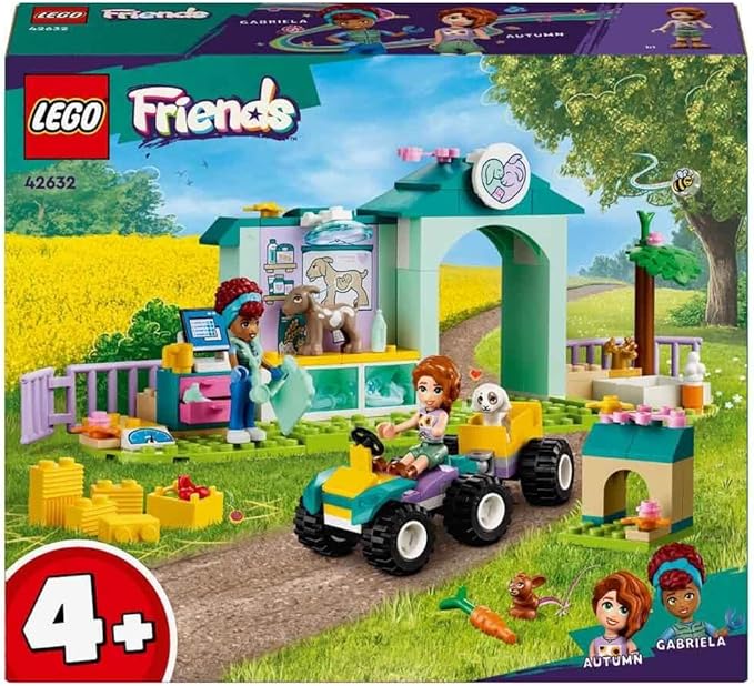 Lego Friends Farm Animal Clinic Farm Set with Veterinarian Toy for Children from 4 Years Includes 2 Figures and 3 Animals Including Goat and Rabbit Figure Gift for Girls and Boys 42632
