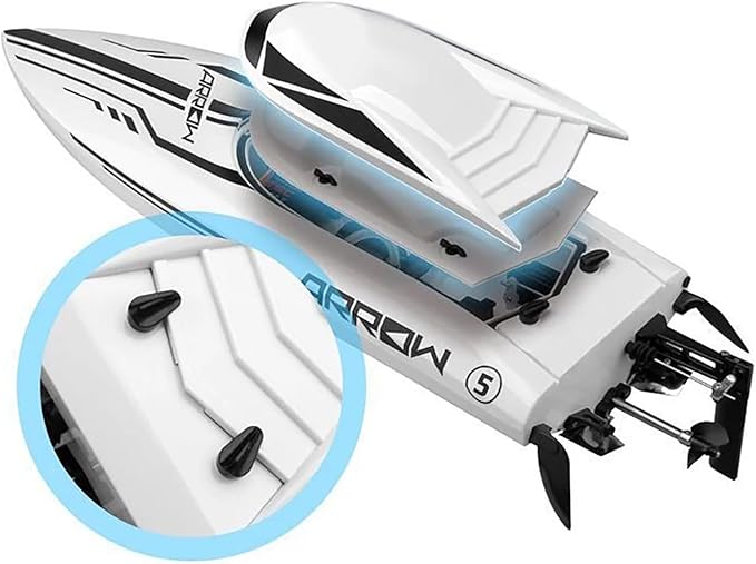 25 Inch UDI005 Large Hobby Remote Control Boat for Adults Experts 14y+ RC Brushless Watercraft 50km/h 31mph 3S Battery 4WD Full-Functions RC Sail White