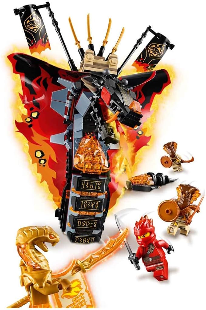 LEGO NINJAGO Fire Fang 70674 Snake Action Toy Building Set with Stud Shooters and Ninja Minifigures Characters Perfect for Group Play (463 Pieces)