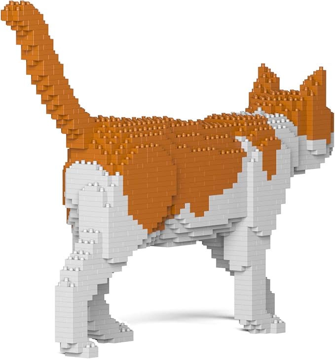 JEKCA Cat 11S-M03 | Orange and White Cat Plastic Building Blocks | Age 14+