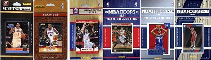 C&ampI Collectables NBA Philadelphia 76ers Men's 6 Different Licensed Trading Card Team Sets White