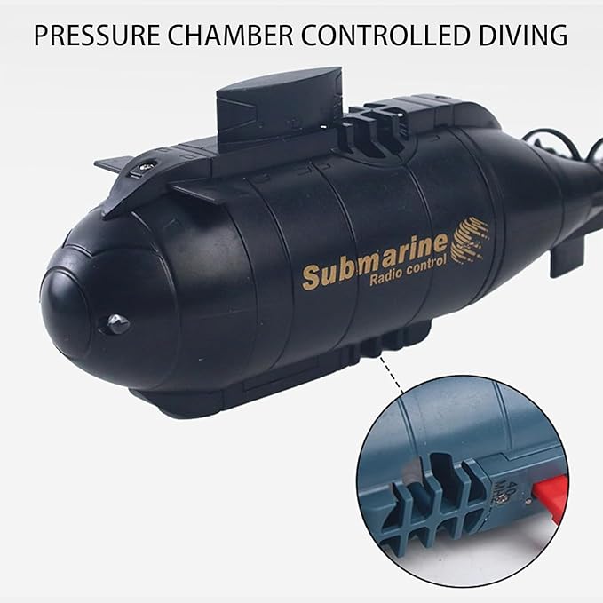 Mini Remote Control Submarine Boat Nuclear Submarine RC Race Boat 6CH High Speed Waterproof Diving in Pools Lake Gift Toy Kids Boys(Black)