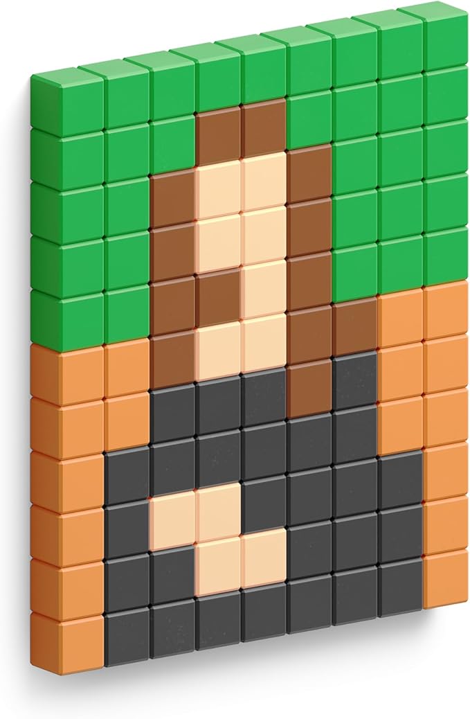 PIXIO Magnetic Blocks - Mona Lisa Leonardo Da Vinci - Pixel Art Building Toys - Open Ended Toys - Geek Gifts - STEM Set - Display Desk Toys for Office for Adults - Collectable Mini Magnetic Blocks