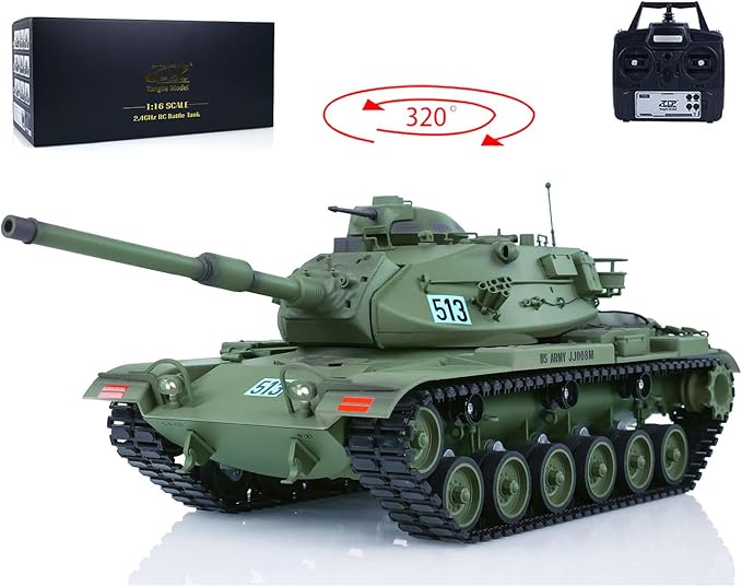 US in Stock TD 1/16 RC Tank Model Plastic for M60A3 USA RC Infrared Battle Tanks Model 320°Turret Rotation Light Sound Smoke Unit for Hobby BB Shooting Airsoft Tank That Shoot
