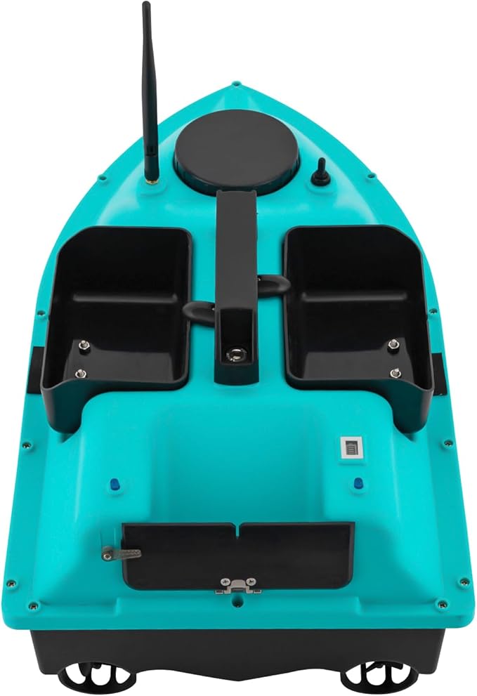 RC Bait Boat 600m/1968ft Long-Distance Control Surf Fishing Bait Boat 4.4LBS Loading Capacity with Dual 5200mAh Battery and LCD for Lake/Ocean Angling Auto Navigation (Blue)