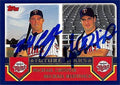 Sports Memorabilia Autograph Warehouse 247462 Michael Cuddyer &amp Michael Restovich Autographed Baseball Card - Minnesota Twins 2002 Topps - No. 329