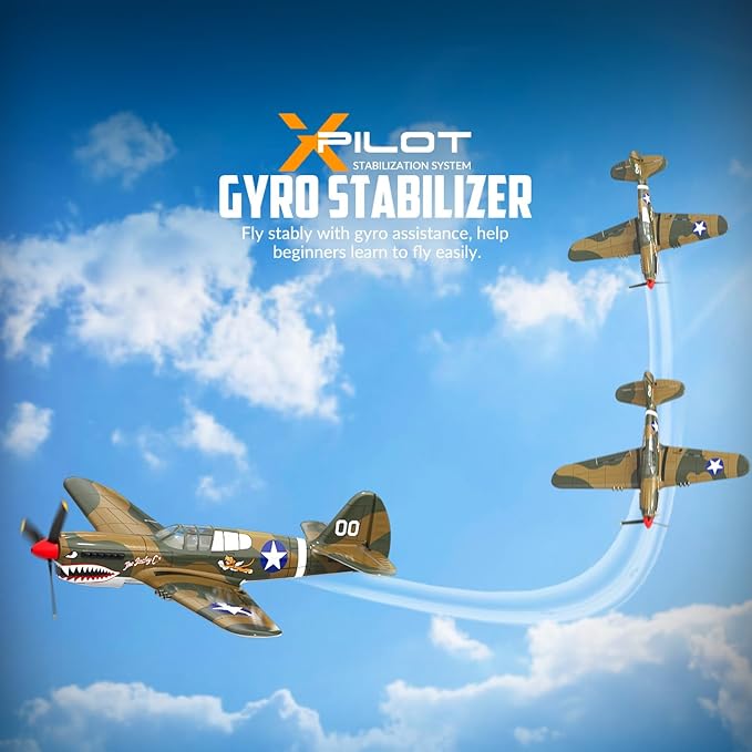 volantexrc RC Plane 4 Channel Remote Control Airplane Fighter P40 with Aileron 6-Axis Gyro Aerobatics for Adults