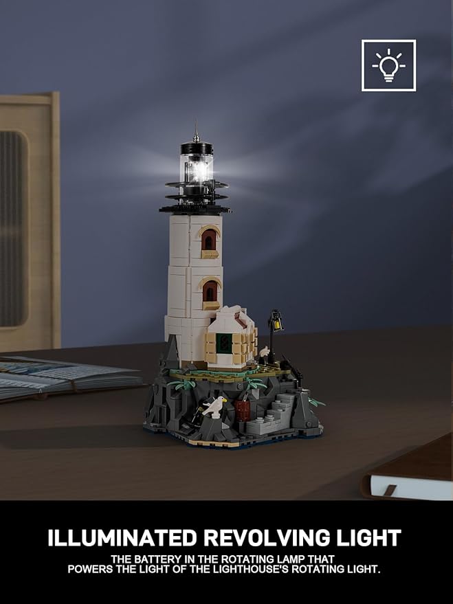 Island Lighthouse Building Block Toy Set Gifts for Kids and Adults（1092 PCS）