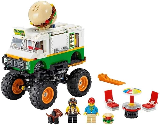 LEGO Creator 3in1 Monster Burger Truck 31104 Building Kit Cool Buildable Toy for Kids (499 Pieces)