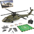 K170 UH60L RC Helicopter Remote Controlled Helicopter for Adults Beginners 2.4G 4CH RC Plane 6-Axis Gyroscope Altitude Hovering Military Aircraft Aileronles (3 Batteries)