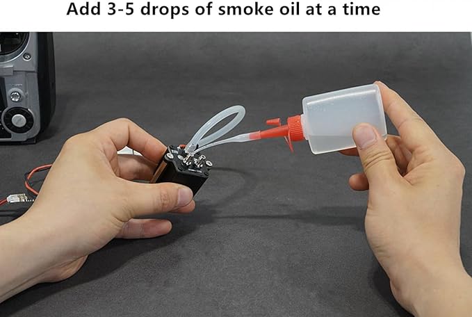 RC Car Simulation Exhaust Smoke Generator 1/10 Metal Generation Exhaust with Split Air Pump and Smoke Control Circuit Board RC Car Accessory for Axial SCX10 III 1/10