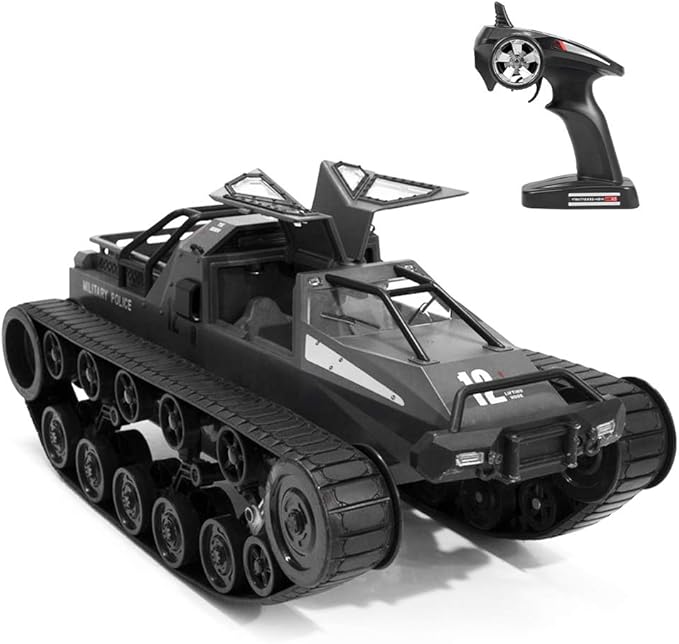GoolRC RC Tank Car 1/12 Scale 2.4GHz Remote Control Tank 360?Rotating Off-Road RC Crawler Military Vehicle with Rechargeable Battery Gifts for Adults (Black)