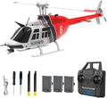 C138 Remote Control Helicopter 1:33 Scale Bell206 Helicopter 2.4G 4CH RTF Single Propeller Aileron Free Six-axis Gyroscope Modular Battery One-Touch Function Gift for Adults 2 Batteries