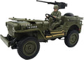 YUCT 1/10 RC Crawler Willys Jeep RC Rock Crawler 4x4 Military Off-Road Car with Driver Figure &amp Machine Gun Oliver Green