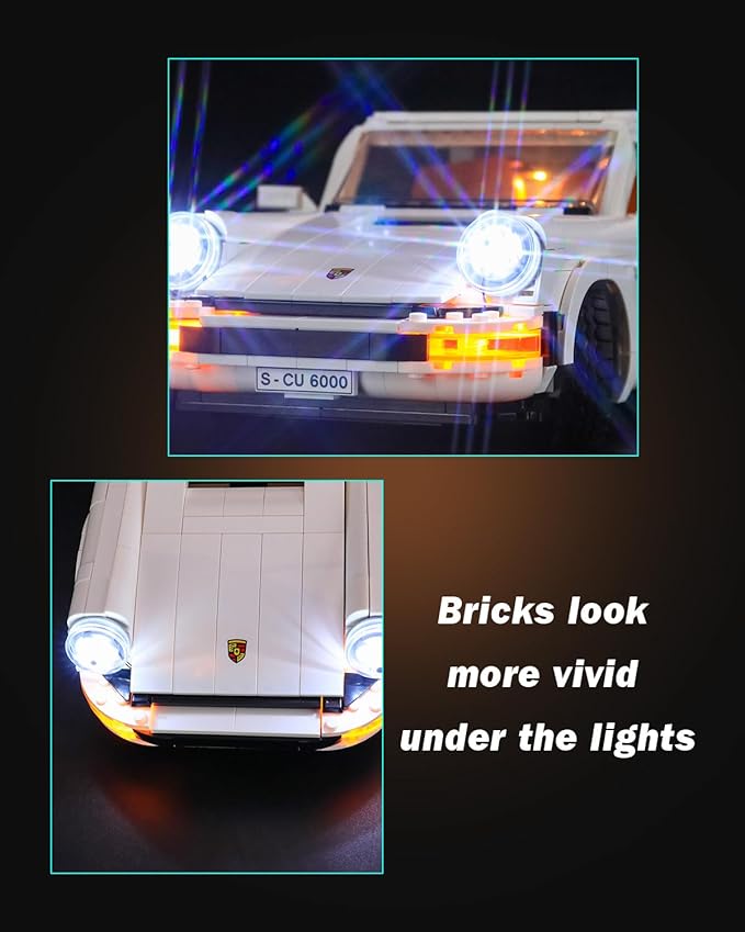 LED Light Kit for Lego 10295 Creator Expert Porsche 911 Set Compatible with Lego 10295 Building Blocks Model(Not Include Blocks Set)