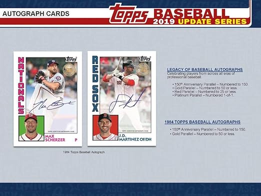 2019 Topps Update Baseball Hanger Box (67 Cards 2 Perennial All-stars)