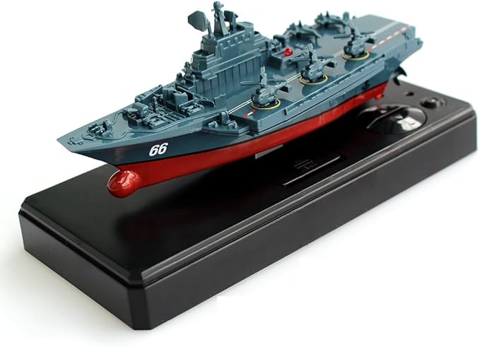 Tipmant Military Remote Control Aircraft Carrier Model RC Boat Ship Speedboat Yacht Electric Water Toy - Blue (2.4G No Antenna)