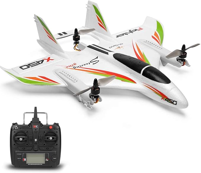 GoolRC WLtoys XK X450 RC Airplane 2.4G 6CH Glider Fixed Wing Aircraft 3 Flight Models Brushless Helicopter Vertical Takeoff Landing RTF for Adults