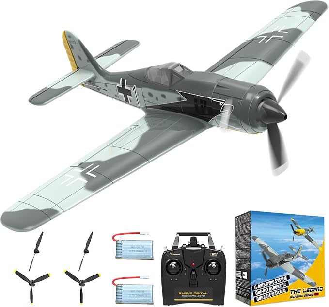 RC Plane 4 Channel RC Airplane FW190 Ready to Fly with Upgraded Xpilot Stabilization System &amp One Key Aerobatic Remote Control Airplanes for Beginners Adult