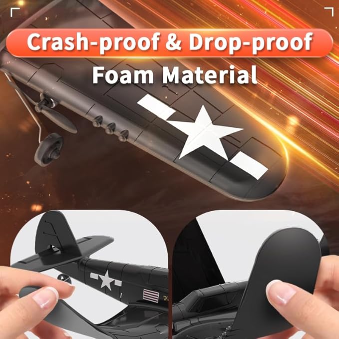 XOS Brushless Stunt RC Drone Plane Airplane Glider for Adults Remote Control Electric Aerobatic RTF Fighter Jet Aircraft with Colorful Light EPP Hobby Airplane for Beginners Kids Boys Gifts