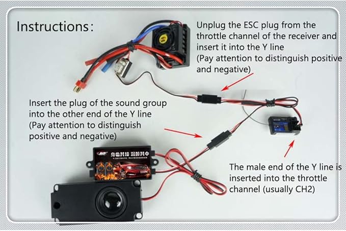 RC Car 2nd Generation Motor Sound Simulator Set RC Car Engine Sound Simulator Remote Control Car Sound Engine Simulation Module Set with 2 Speakers for 1/10 Vehicle Model (Two-Voice Group)