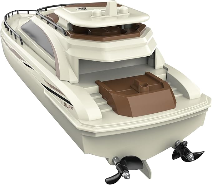 POCO DIVO Luxury Modern Yacht 1/28 RC Boat 2.4Ghz Radio Remote Control 15” Sailing Cruise Pool Lake Pond Dual Motors 15kmph Speed Ship Deluxe Gifts Adults Water Fun Voyage