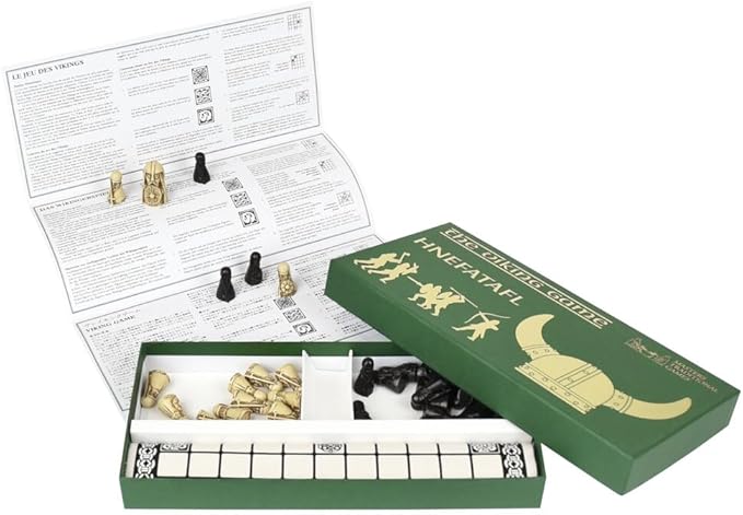 Hnefatafl Board Game - Viking Chess Set - The Masters Edition with Cloth Board and Detailed Resin Pieces - Two Player Strategy Board Game